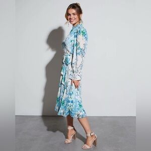 Floral Blue and Green Women's Dress